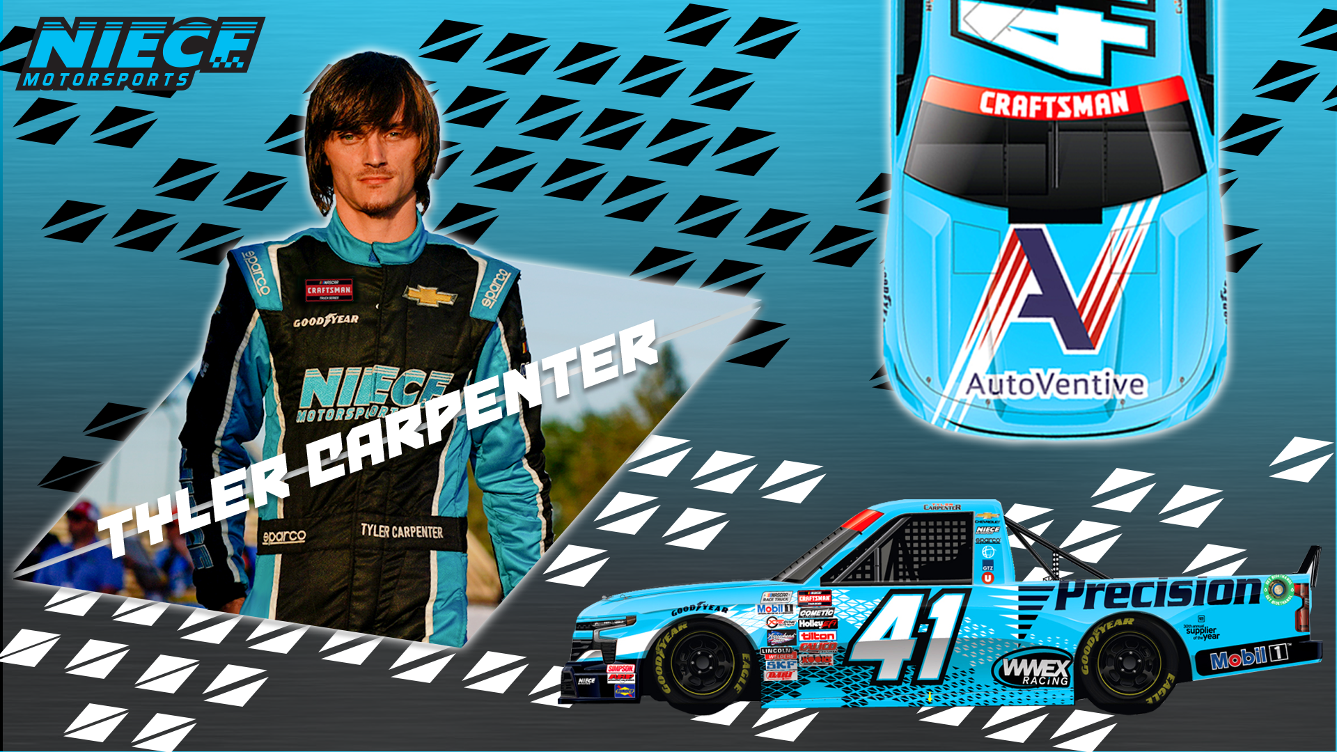 Tyler Carpenter Returns to Niece Motorsports at Bristol Motor Speedway; Partners with Precision Vehicle Logistics