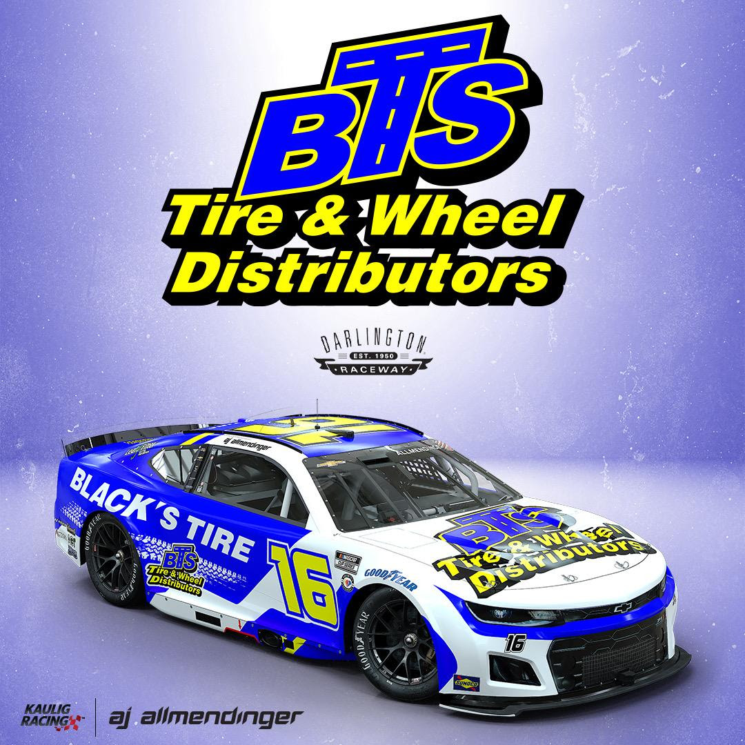 Black’s Tire Joins Kaulig Racing and AJ Allmendinger for the Goodyear 400 at Darlington Raceway