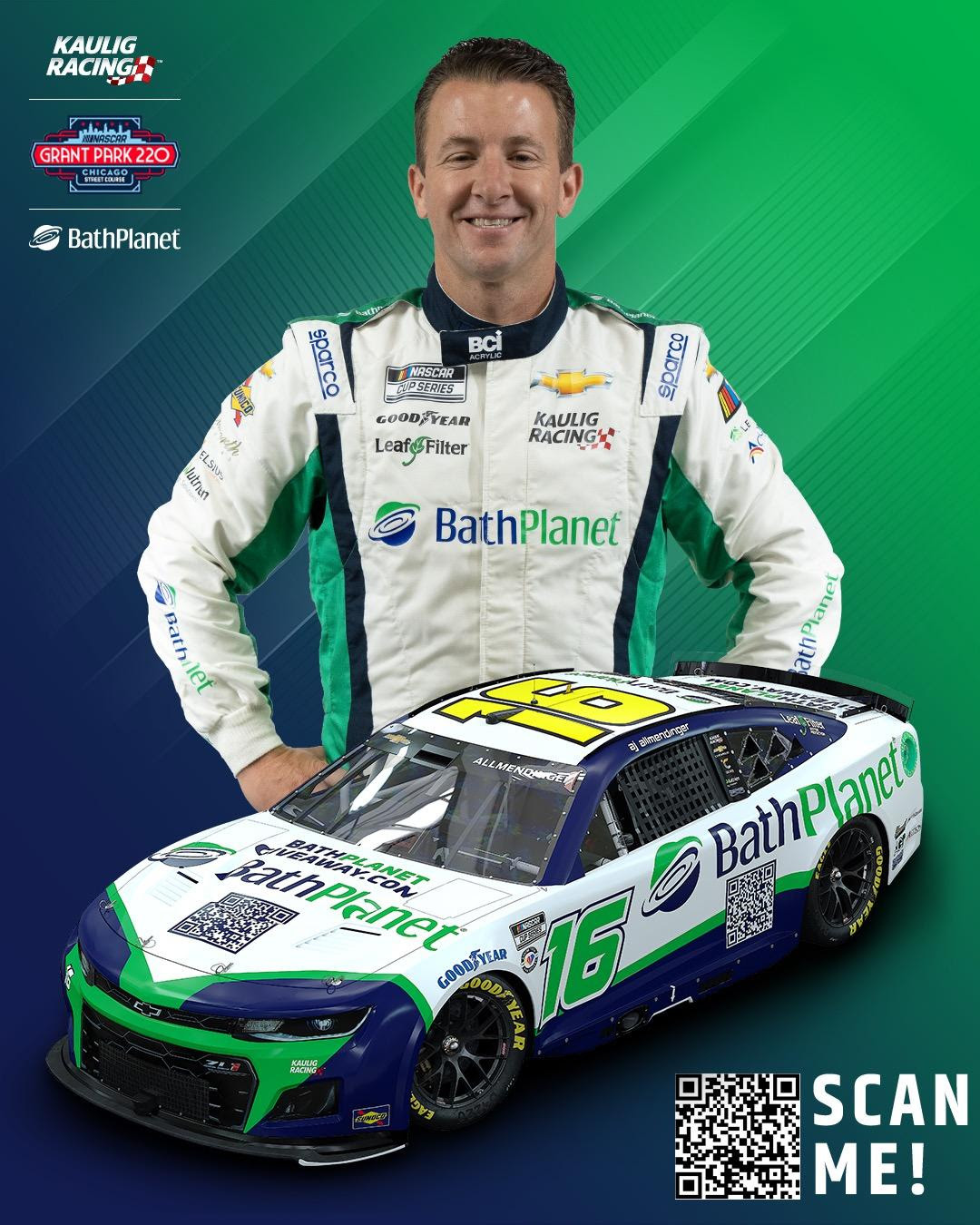 Bath Planet Partners with AJ Allmendinger and Kaulig Racing for Chicago Street Course