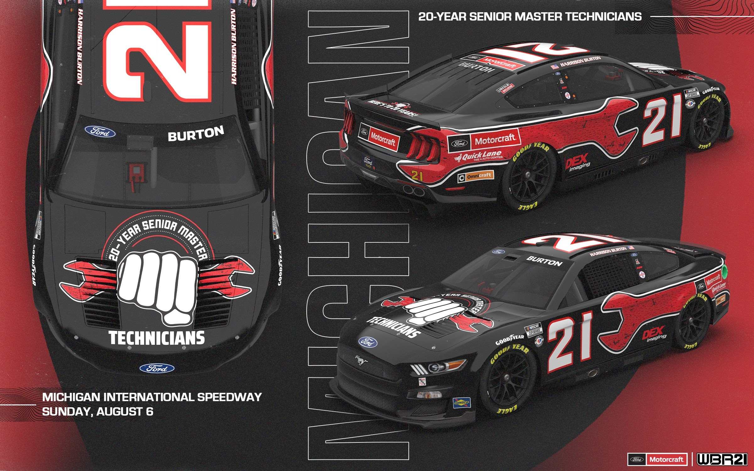 Burton, Wood Brothers Team To Honor Veteran Ford and Lincoln Technicians At Michigan
