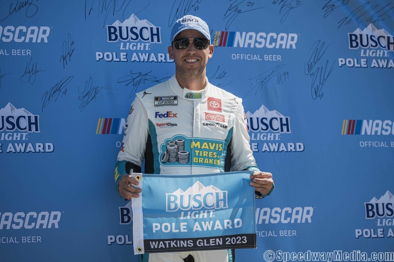 Denny Hamlin earns 40th career Cup Series pole at Watkins Glen
