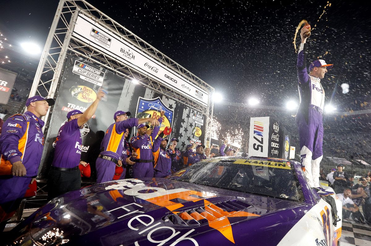 Denny Hamlin Advances to Round of 12 Playoffs with America’s Night Race Victory