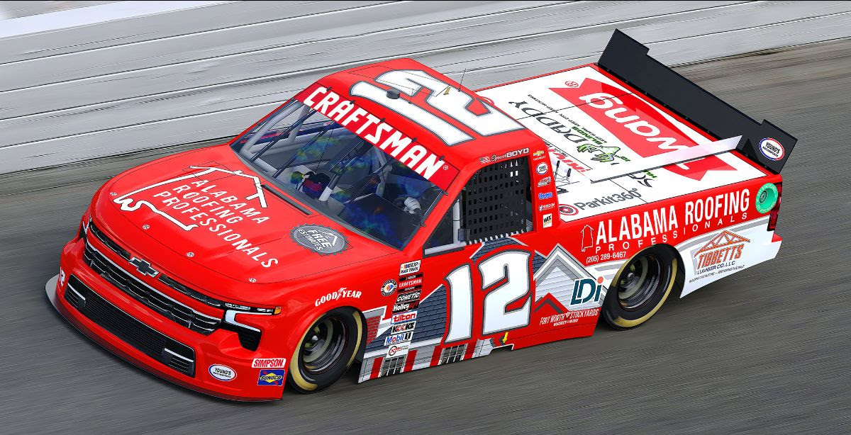 Familiar Colors for Boyd at Dega with Primary Sponsorship from Alabama Roofing Professionals