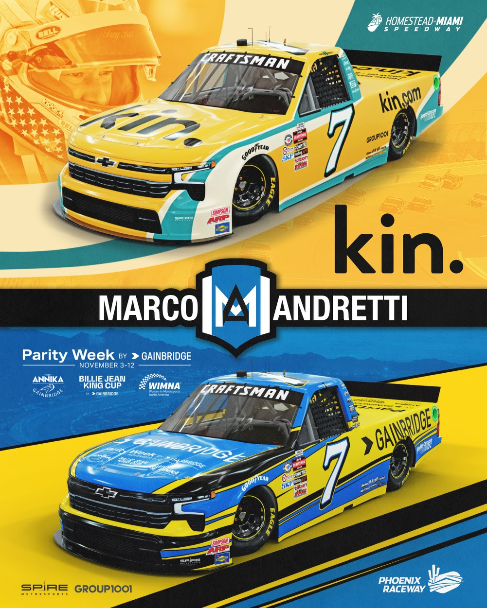 Marco Andretti to Pilot Spire Motorsports Chevy Silverado at Homestead, Phoenix