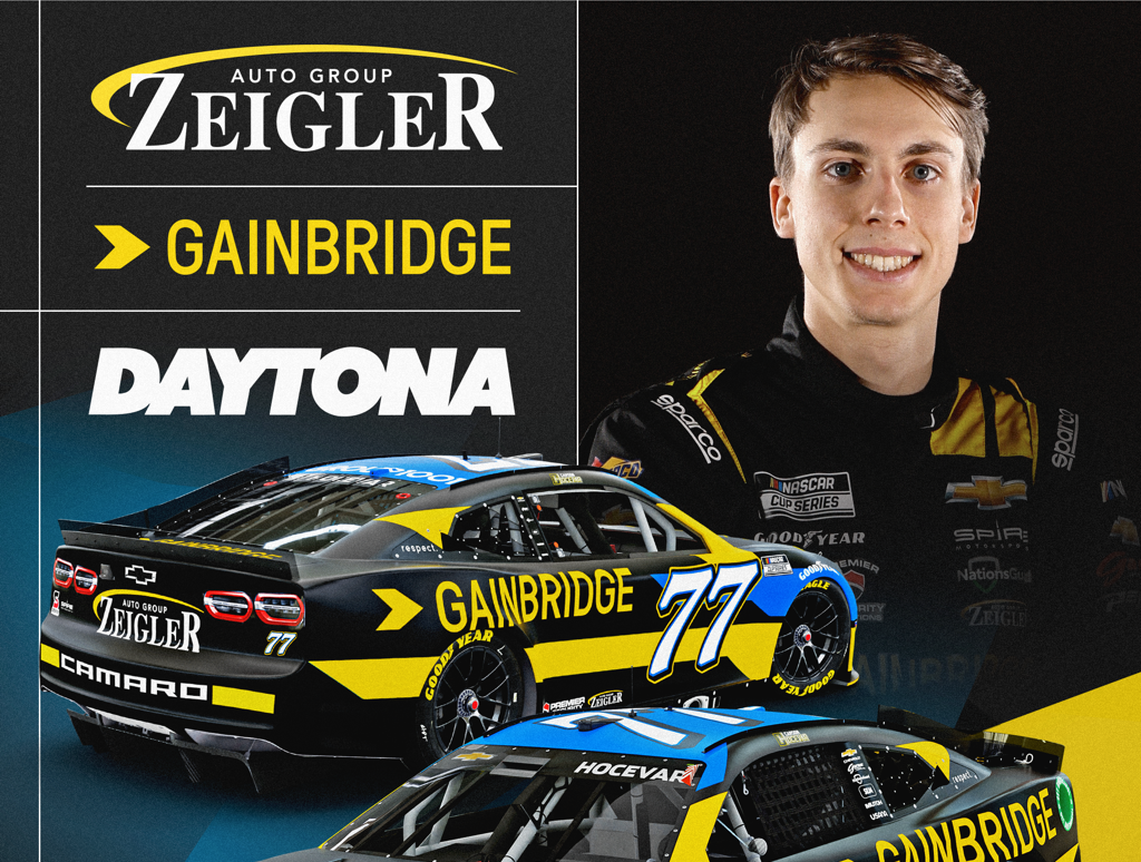 ZEIGLER AUTO GROUP, GAINBRIDGE PAIR WITH CARSON HOCEVAR, SPIRE MOTORSPORTS FOR DAYTONA 500
