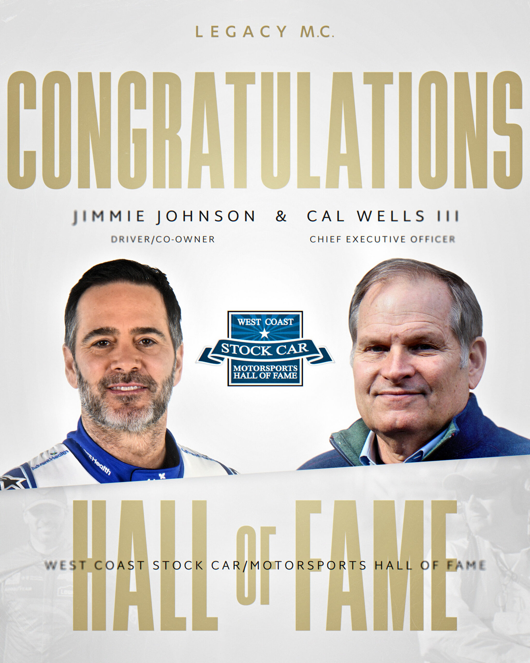 Jimmie Johnson and Cal Wells, III Named to West Coast Stock Car/Motorsports Hall of Fame Class of 2024