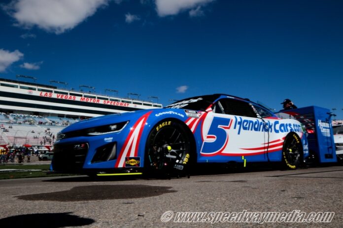 Kyle Larson at Las Vegas Motor Speedway by Ron Olds March 3 2024
