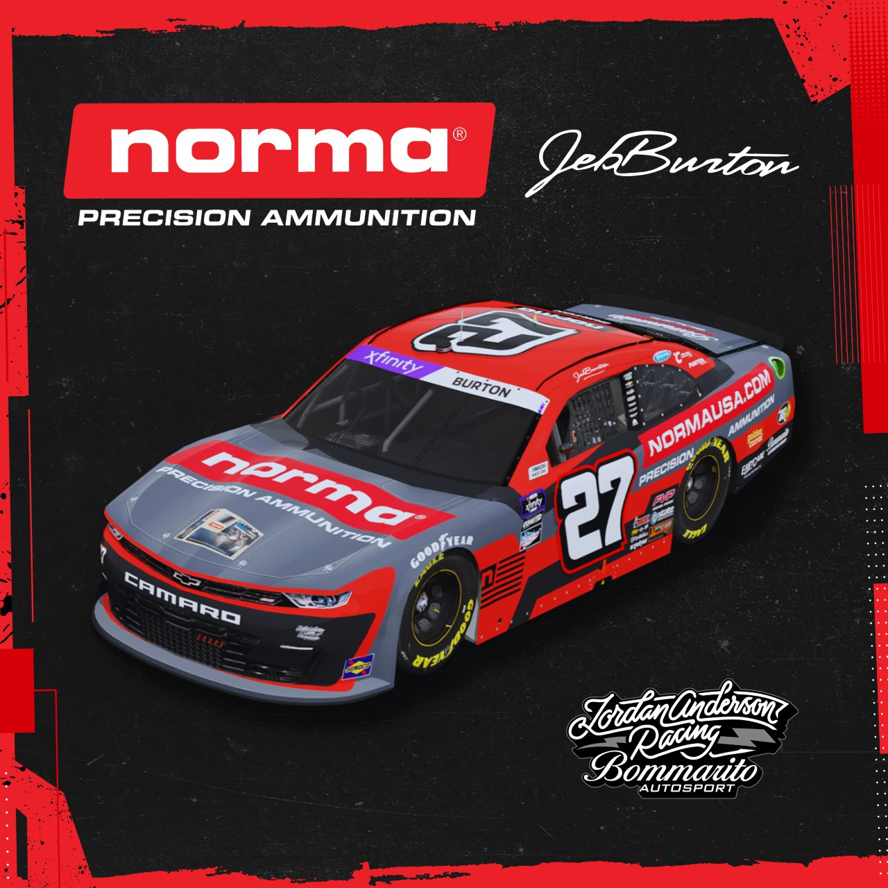 Norma Precision Ammunition teams up with Jeb Burton and Jordan Anderson Racing Bommarito Autosport starting at Phoenix Raceway