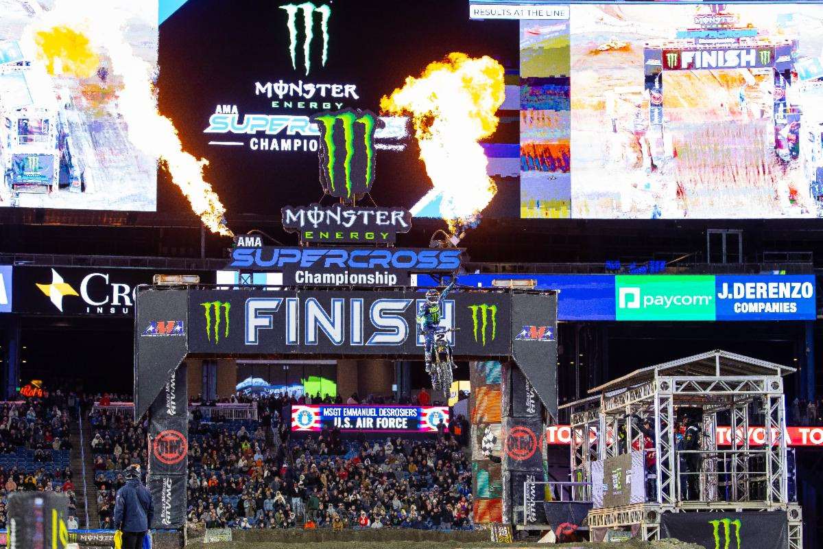 Cooper Webb Wins Foxborough Supercross, Advances into Tie in Championship Points