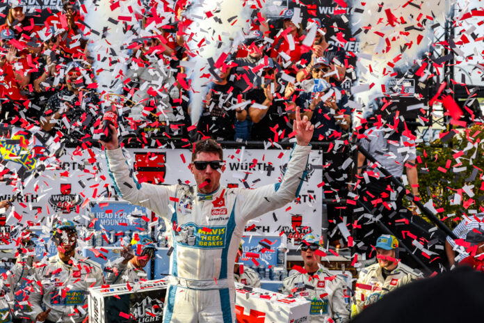 Denny Hamlin wins at Dover April by Mike Biskupski BA9A2056