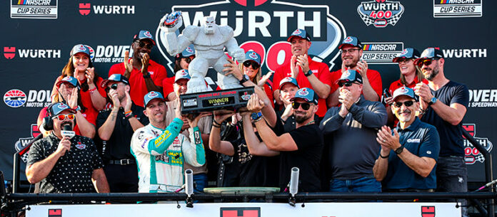 Hamlin holds off Larson in the Würth 400 NASCAR Cup Series race for second Monster Mile win