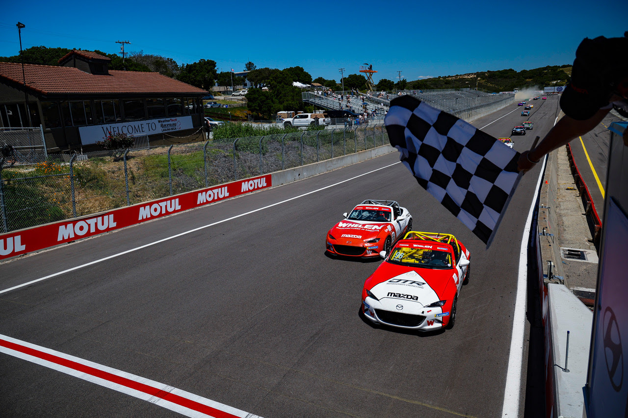 Thomas Wins Whelen Mazda MX-5 Cup Race in Monterey After One Lap Dash to Finish