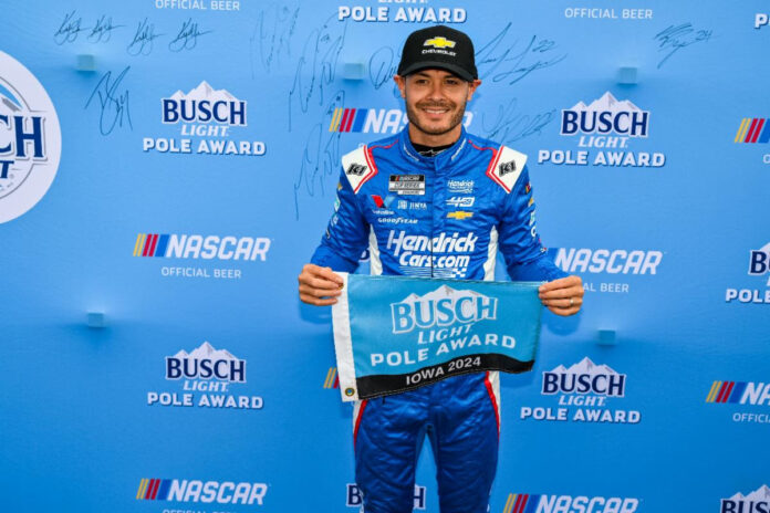 Larson Powers Chevrolet to Pole Position for Inaugural Race at Iowa Speedway