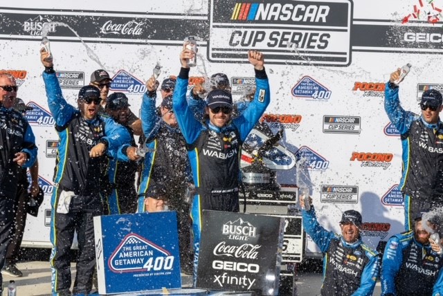 Ryan Blaney storms to second Cup victory of 2024 at Pocono