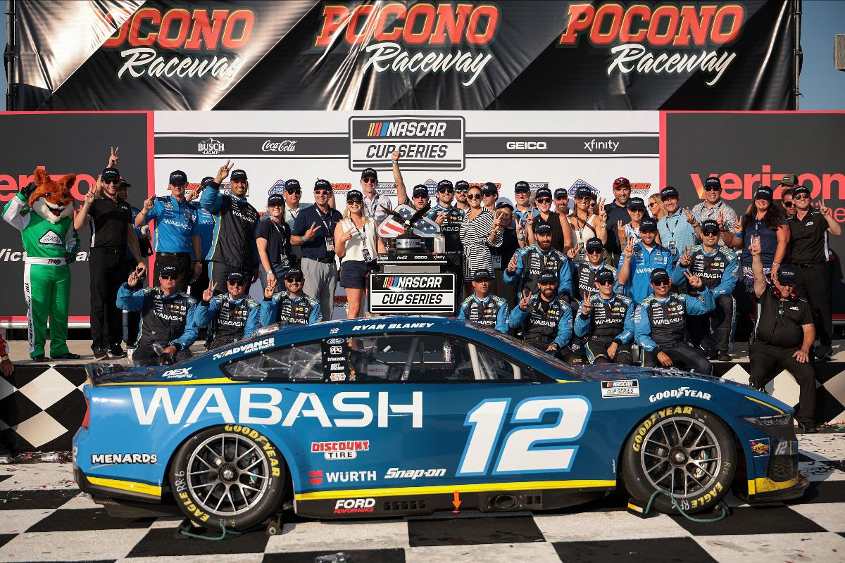 FORD MUSTANG DARK HORSE WINS AT POCONO WITH BLANEY AND CUSTER