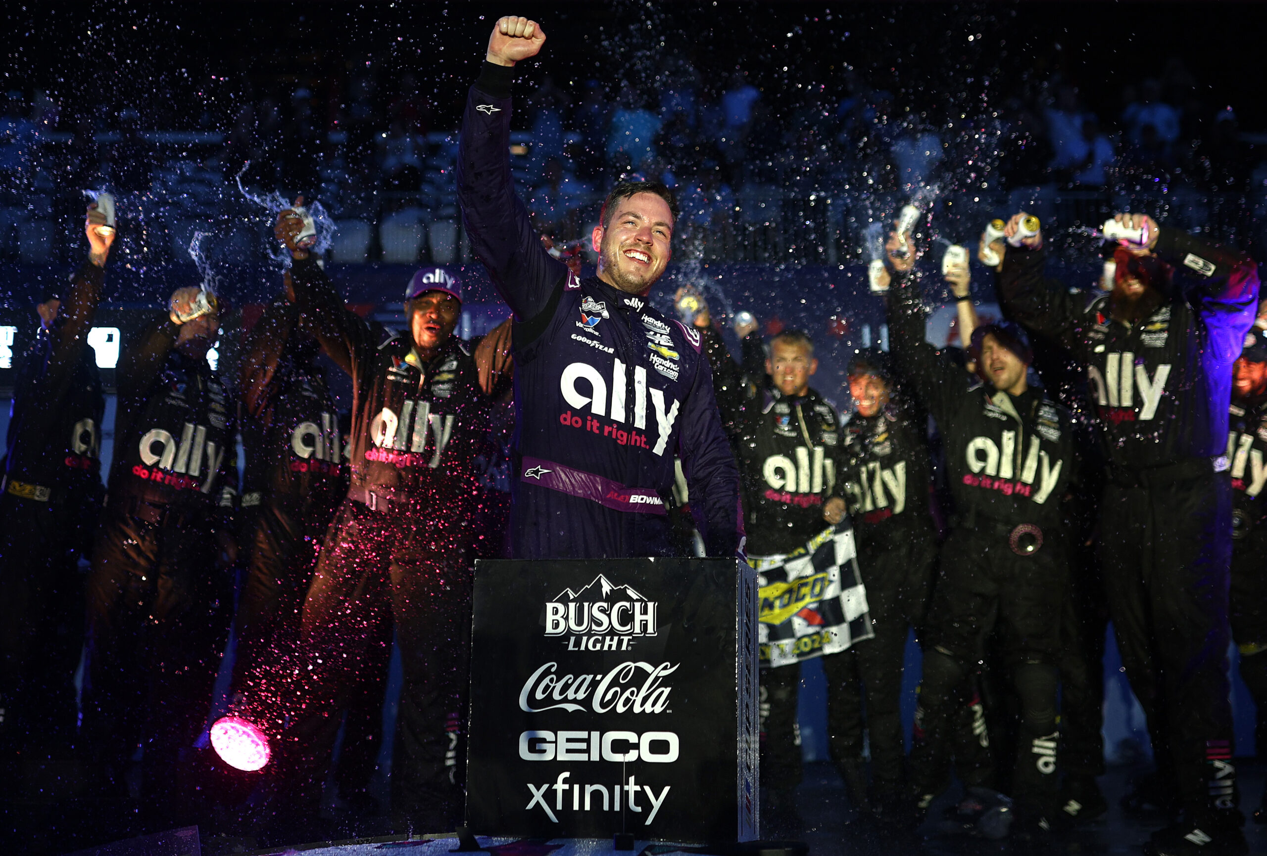 Bowman clinches Playoff berth with wild, rain-shortened Cup victory at Chicago