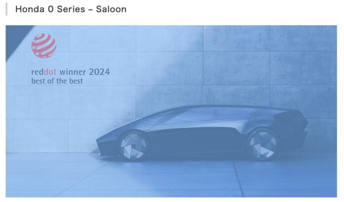 Honda 0 Series Concept Model Saloon Wins Red Dot Best of the Best 2024 Award