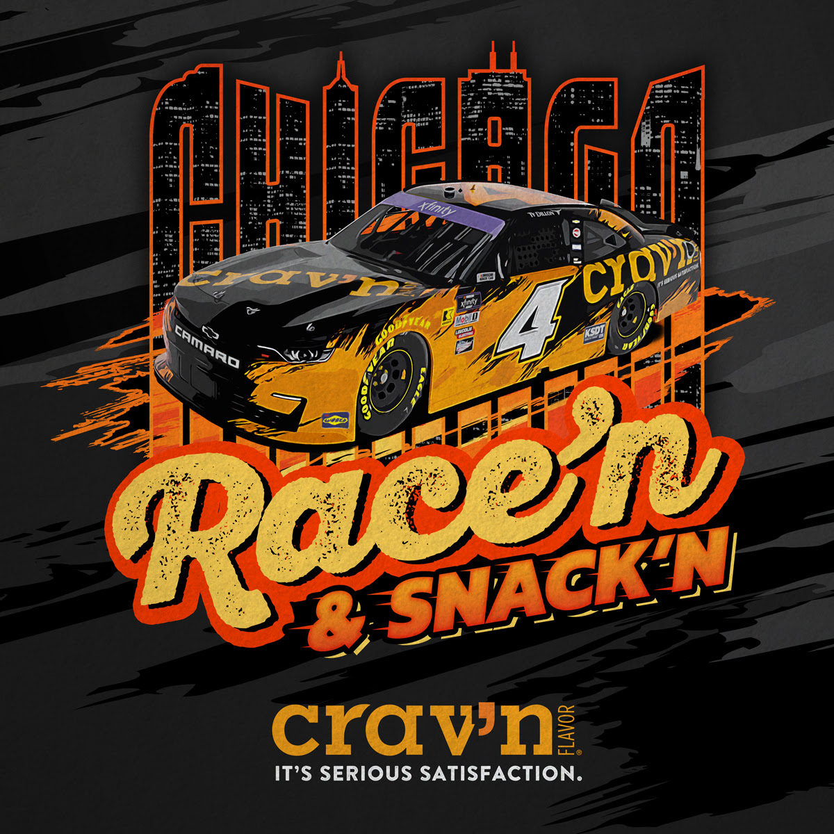 Crav’n Flavor brand to Partner with JD Motorsports and driver Ty Dillon for Chicago