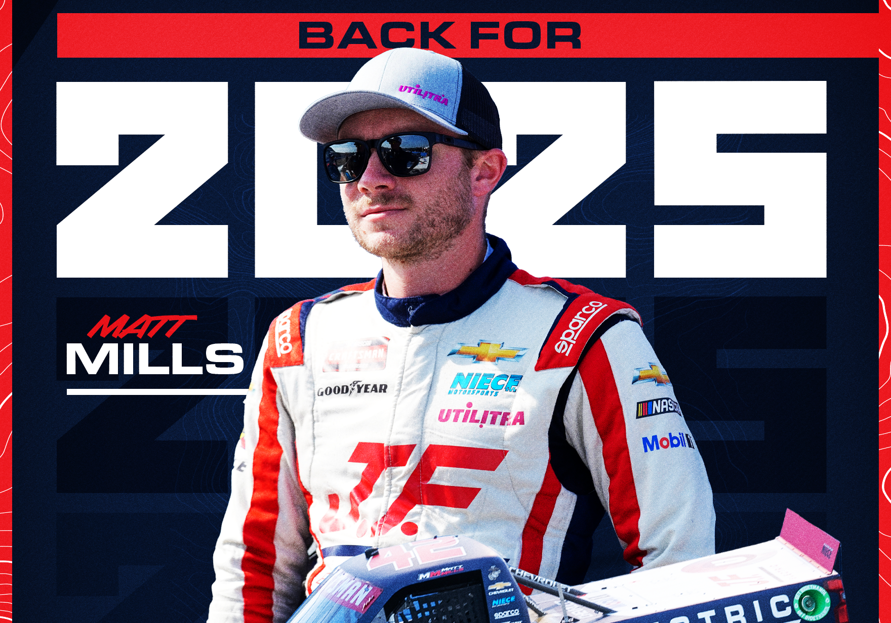 Matt Mills Returns to Niece Motorsports for Full-Time NASCAR CRAFTSMAN Truck Series Season in 2025