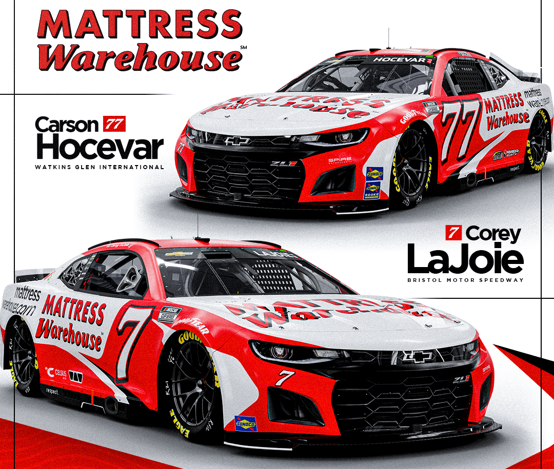 Mattress Warehouse to Sponsor Spire Motorsports at Watkins Glen, Bristol Motor Speedway