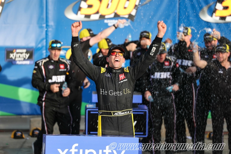 Aric Almirola rallies for second Xfinity victory of 2024 at Kansas