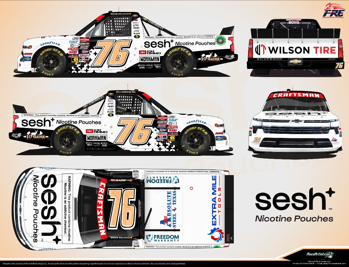 Sesh Nicotine Pouches to Sponsor Freedom Racing Enterprises at Kansas Race