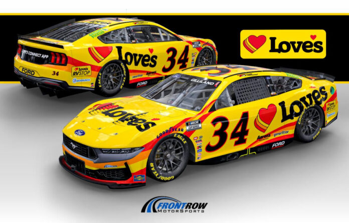 Todd Gilliland and the No 34 Love's Travel Stops Ford Mustang