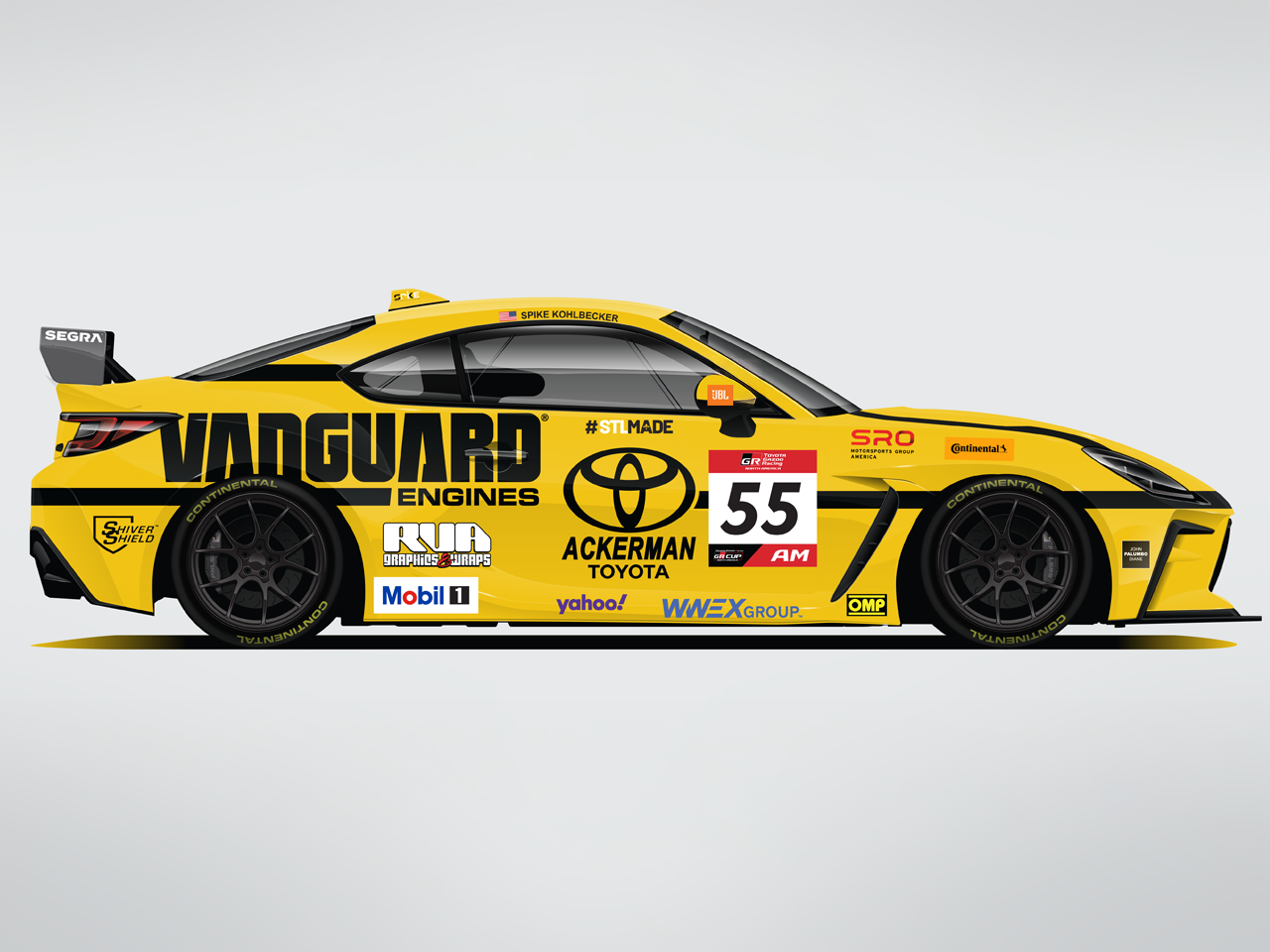 Commercial Power Brand Vanguard Joins as the Primary Sponsor in the Toyota Gazoo Racing North America GR Cup Series for #55 Spike Kohlbecker