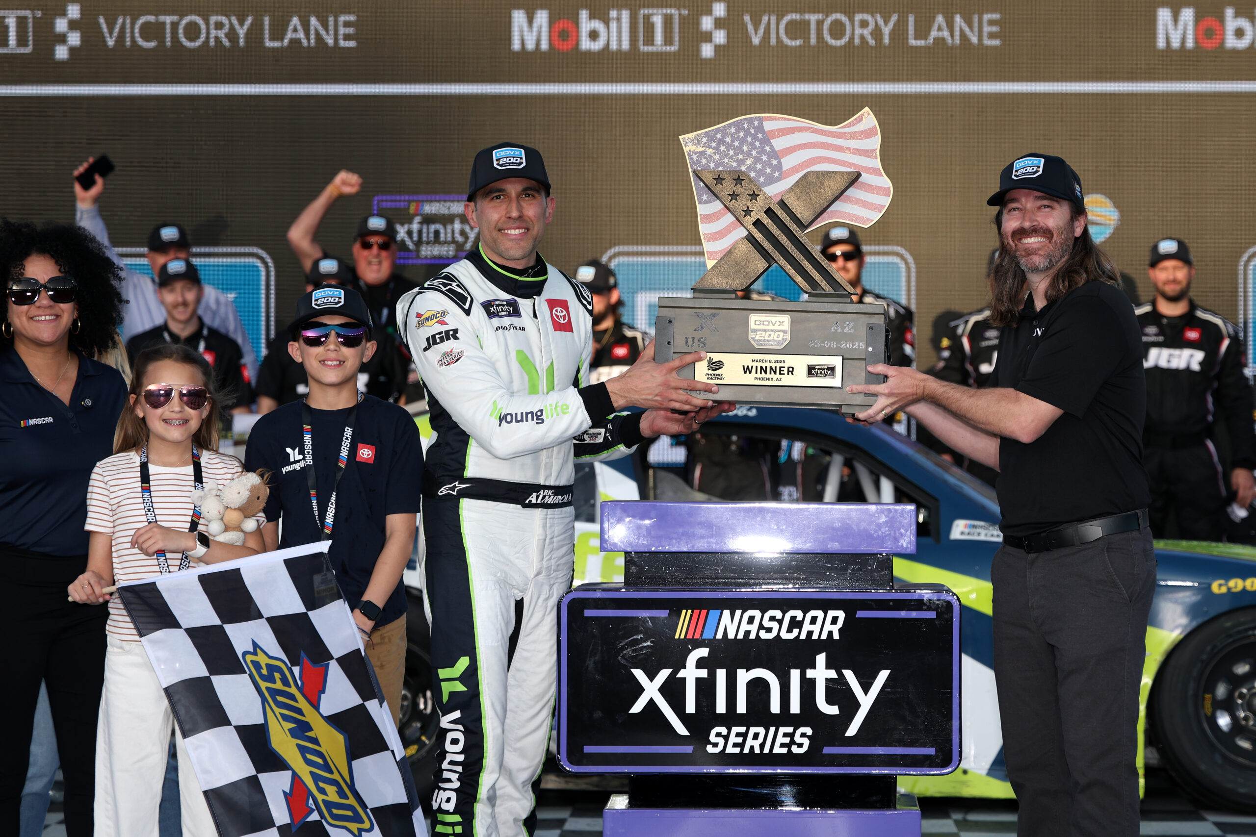Aric Almirola edges Alex Bowman for thrilling overtime Xfinity victory at Phoenix