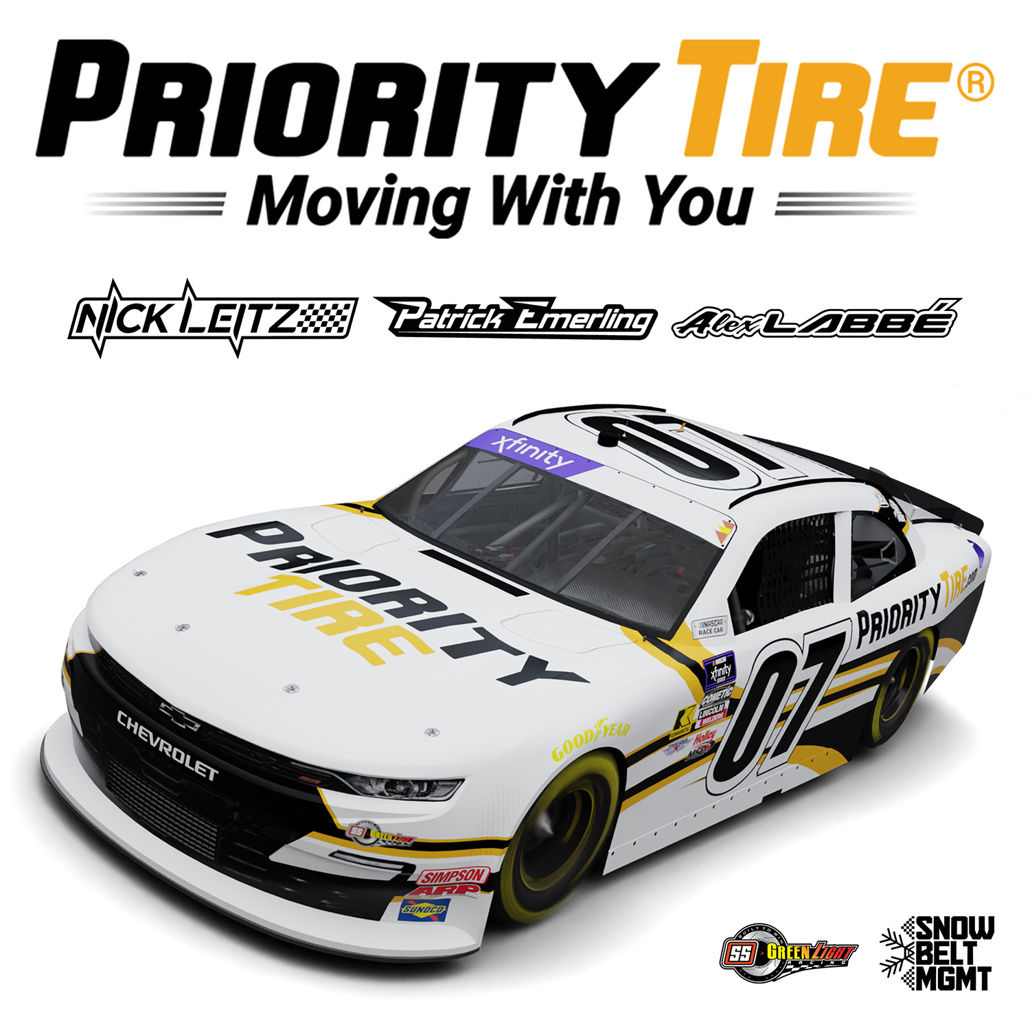 SNOW BELT MGMT ANNOUNCES PRIORITY TIRE’S ENTRY TO NASCAR