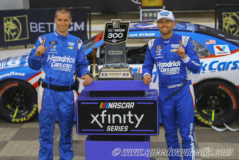William Byron rallies for wild Xfinity victory at Charlotte