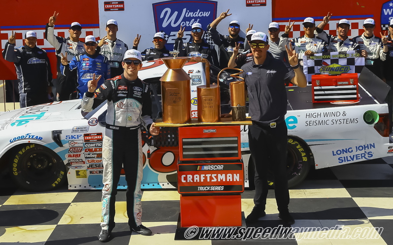 Chandler Smith dodges final-lap skirmish in overtime for wild Truck victory at North Wilkesboro