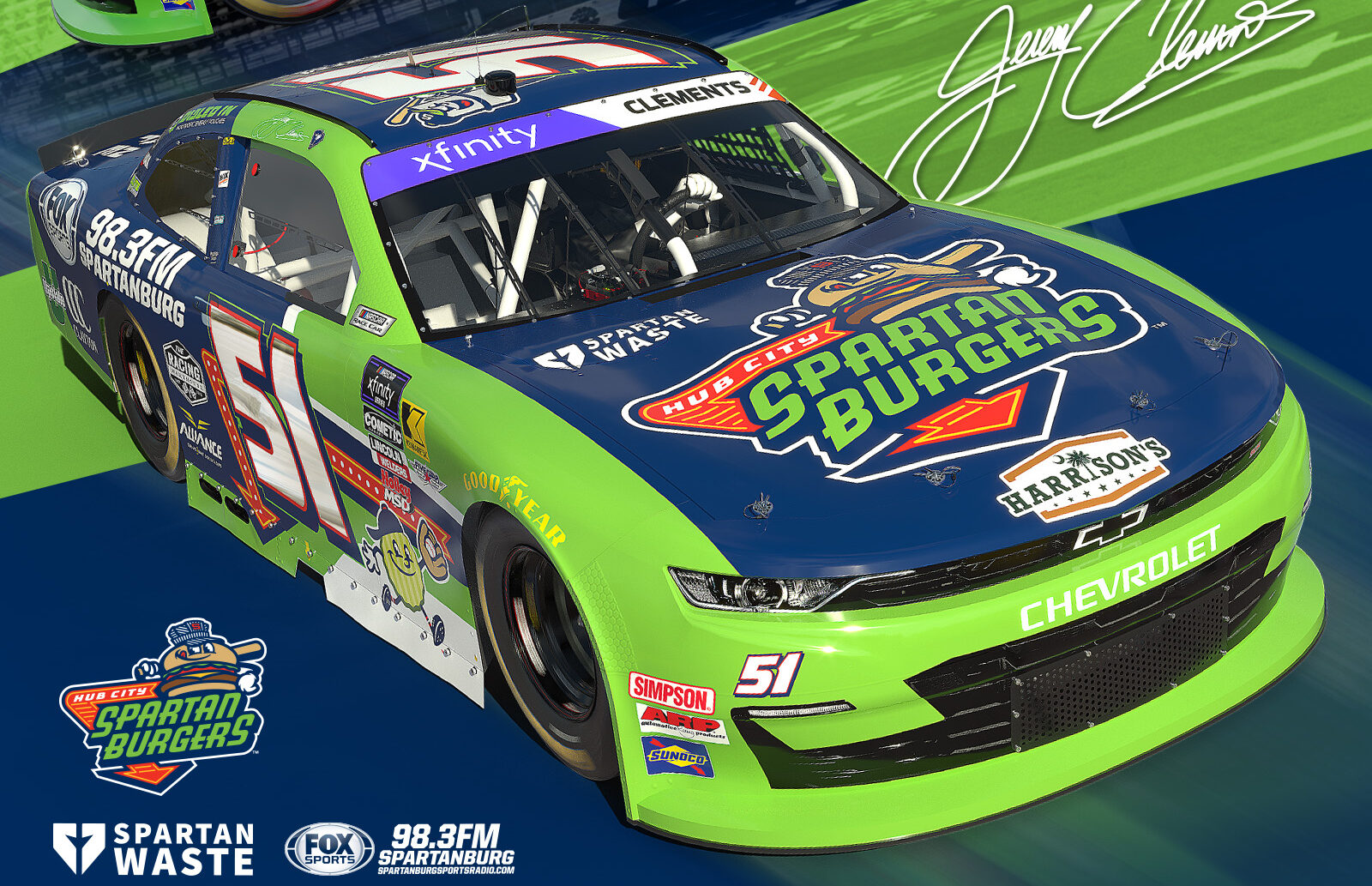 Jeremy Clements Racing Unveils Star-Studded Spartanburg-Based Sponsor Lineup for Charlotte