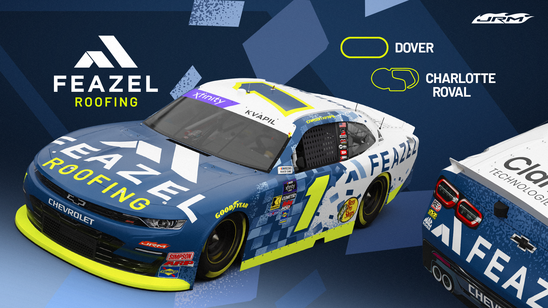 Feazel to Join Kvapil, JR Motorsports on the No. 1 Chevrolet