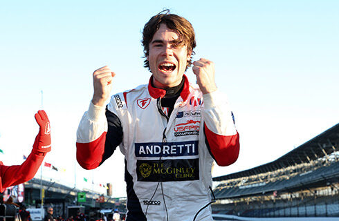 Hughes Breaks Through for First INDY NXT Victory at IMS