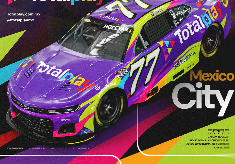 Carson Hocevar, Spire Motorsports Partner with Totalplay for Cup Series Inaugural Visit to Mexico City