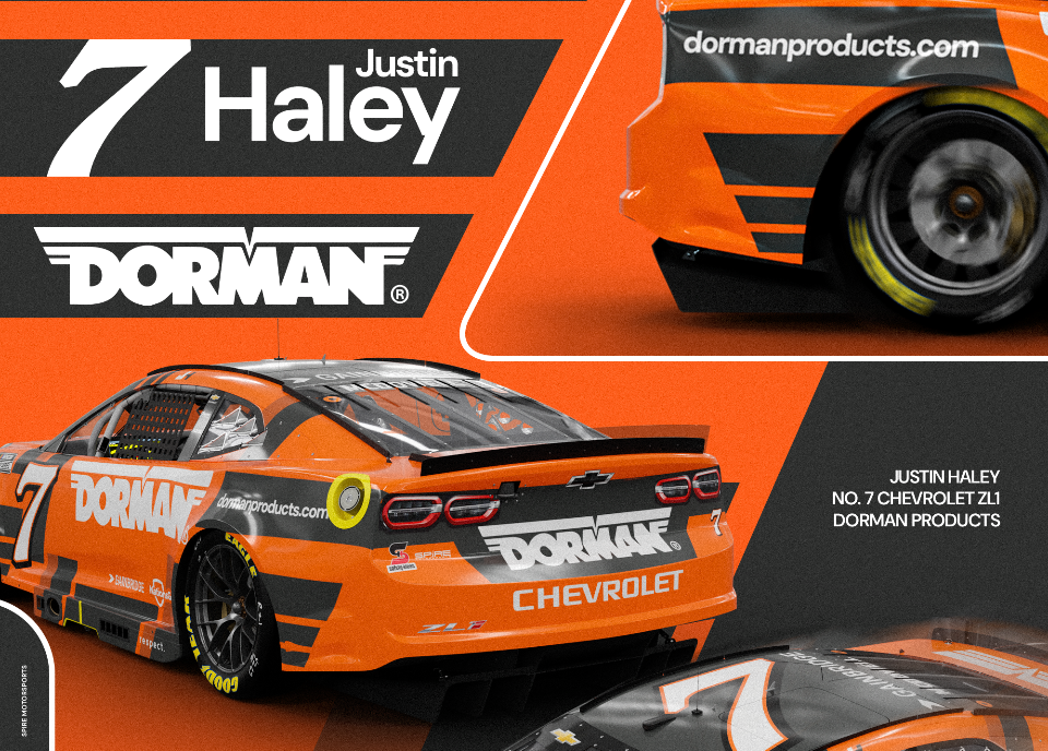 DORMAN REVS UP ITS BRAND IN NASCAR AS THE PRIMARY SPONSOR OF HALEY’S NO. 7 CHEVROLET AT POCONO RACEWAY