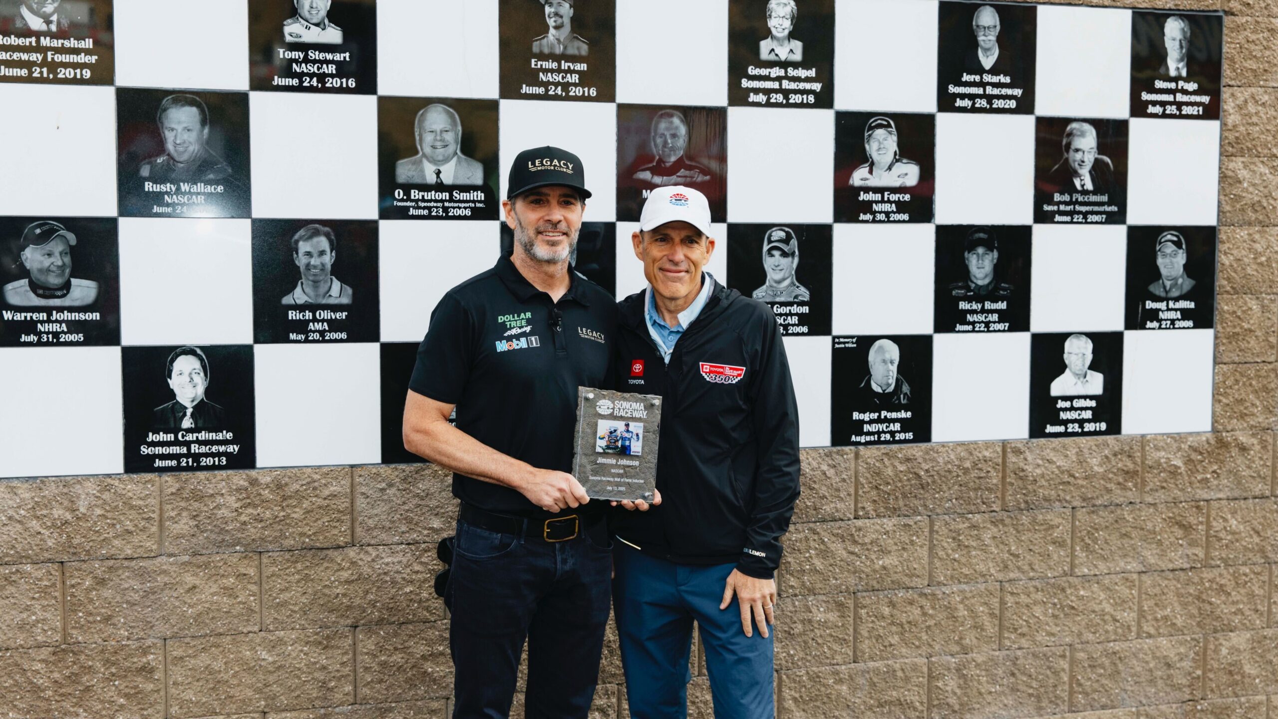 NASCAR Hall of Famer Jimmie Johnson Honored on Sonoma Raceway Wall of Fame