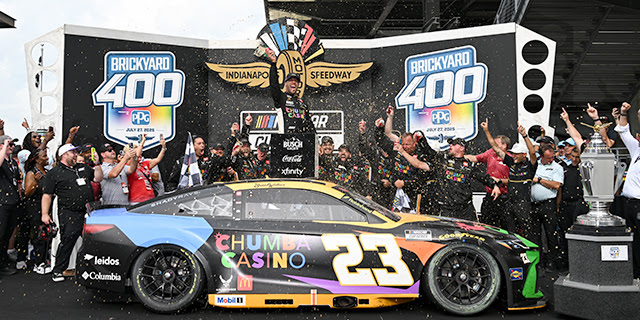 Wallace Hangs On To Win Dramatic Brickyard 400 in Double Overtime