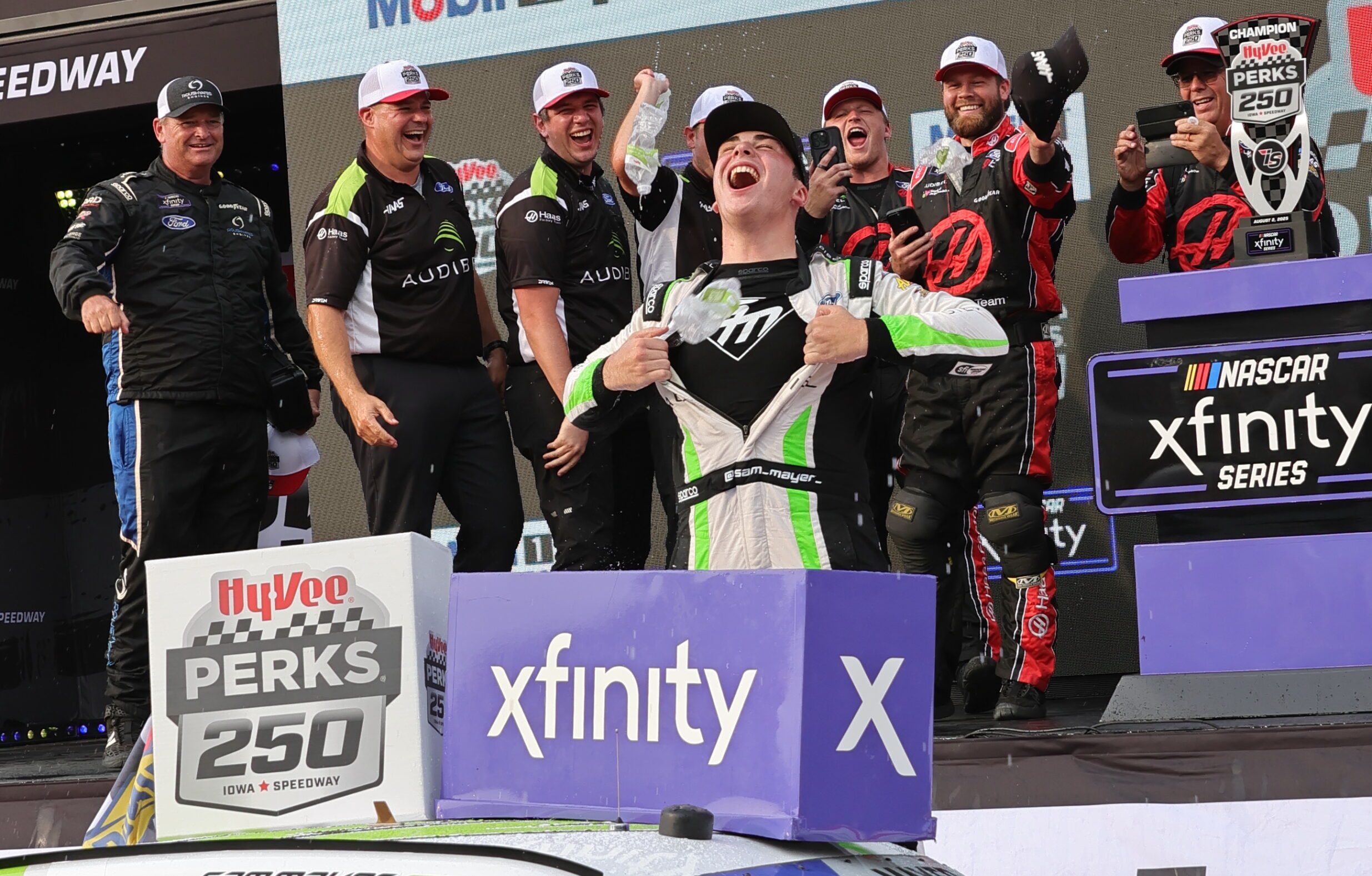 Mayer wins the Hy-Vee Perks 250 at Iowa Speedway