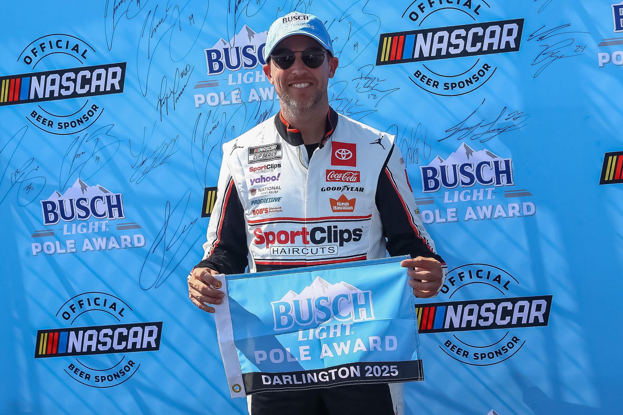 Denny Hamlin on the pole for the Southern 500 at Darlington Raceway