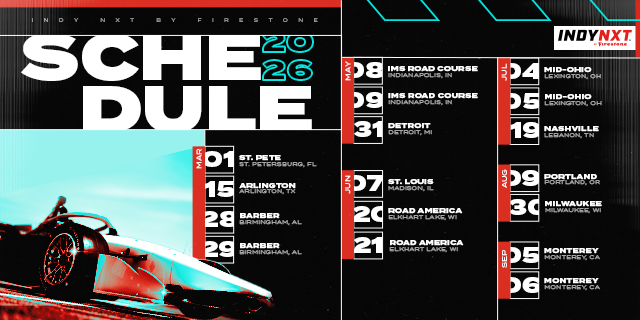 INDYCAR Announces 17-Race 2026 INDY NXT by Firestone Schedule
