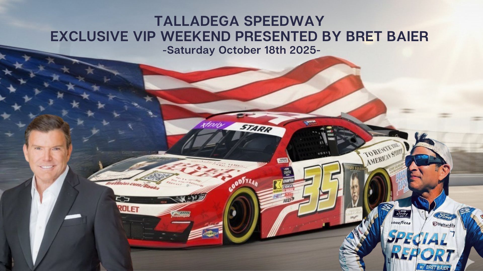 David Starr to Drive #35 Chevrolet Promoting Bret Baier’s “To Rescue the American Spirit” at Talladega Superspeedway