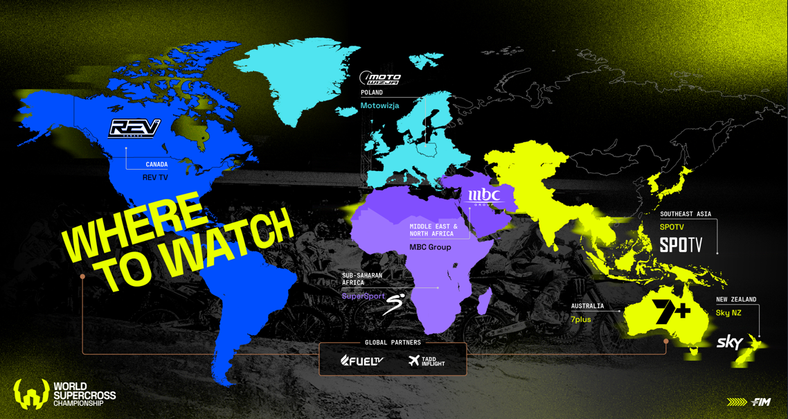 FIM World Supercross Championship Announces First Wave of Global Broadcasters