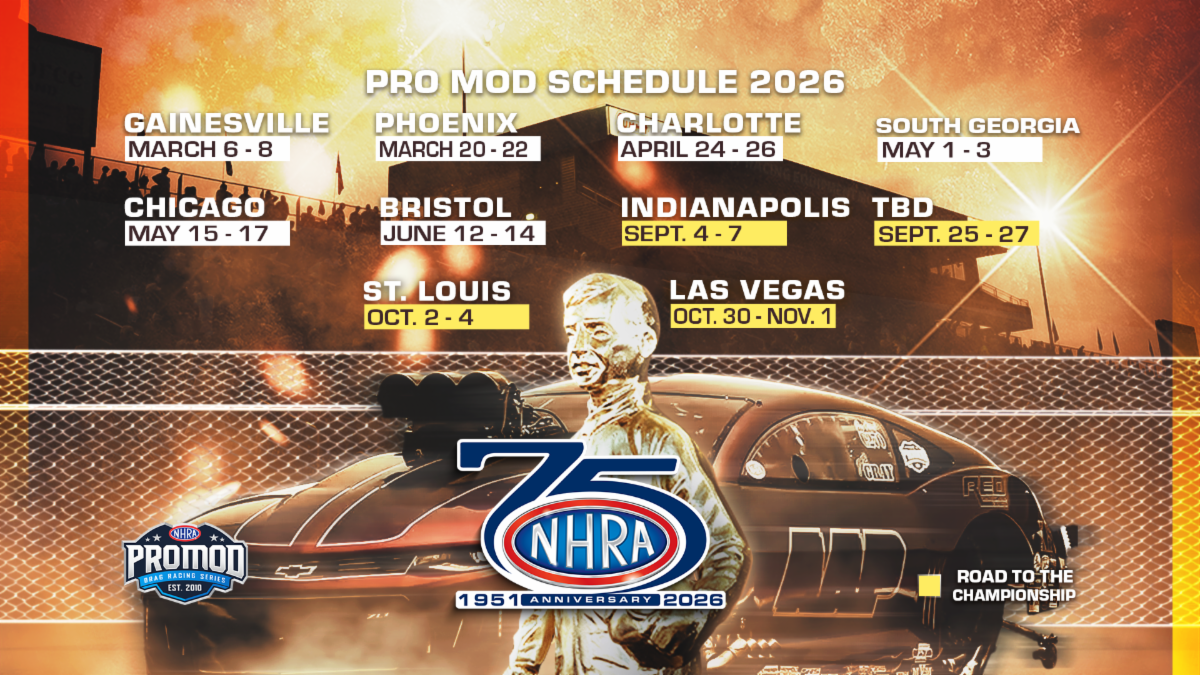 NHRA RELEASES 2026 SCHEDULE FOR THRILLING NHRA PRO MOD DRAG RACING SERIES