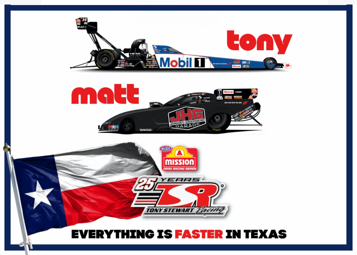 Tony Stewart & Matt Hagan Dallas Advance for the Texas NHRA FallNationals