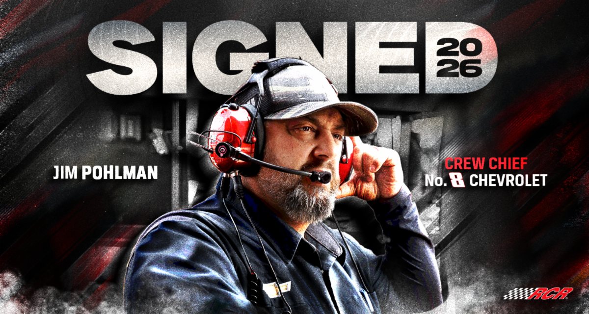 Richard Childress Racing Appoints Jim Pohlman Crew Chief of the No. 8 Chevrolet and driver Kyle Busch in the NASCAR Cup Series Beginning in 2026