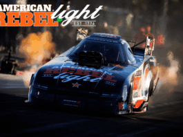 Matt Hagan Drives the American Rebel Light Beer Dodge//SRT Hellcat Funny Car to Victory at the 25th Annual Dodge NHRA Nevada Nationals