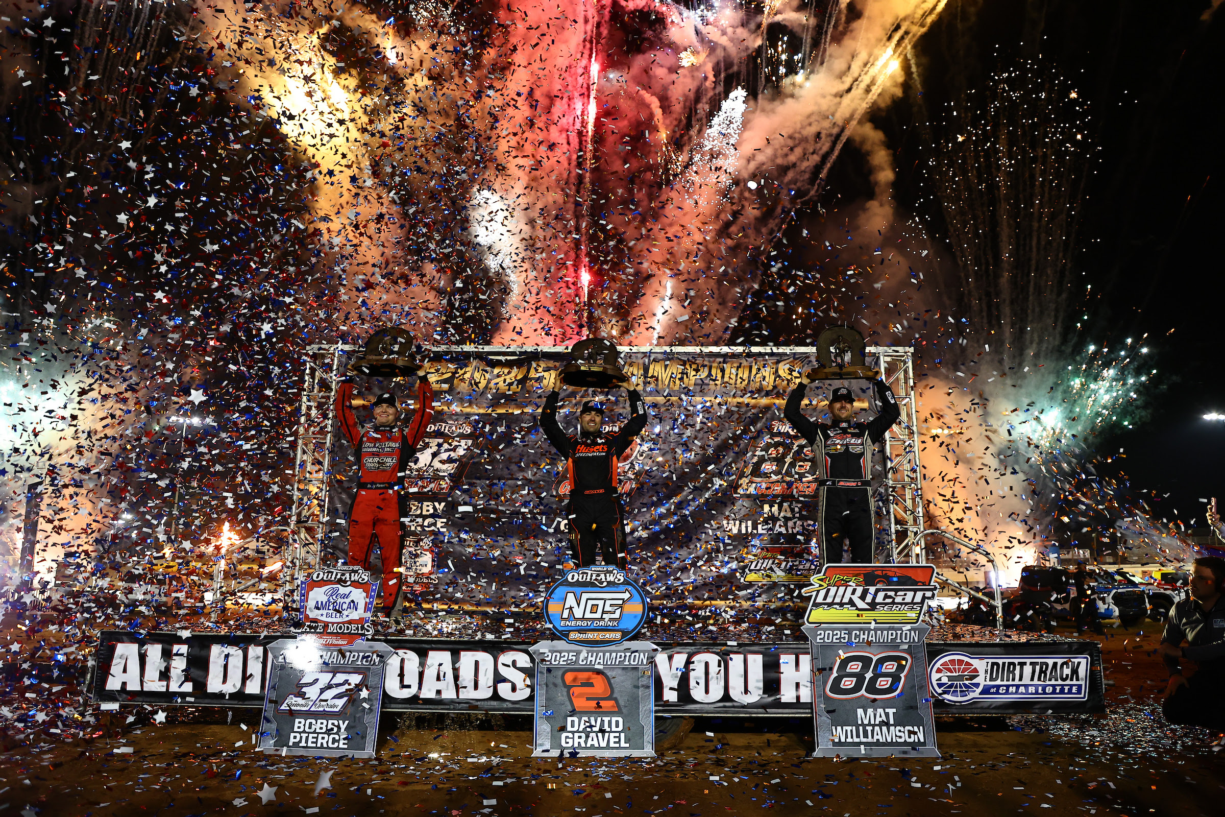 Gravel, Pierce, Williamson Secure 2025 World of Outlaws Titles at The Dirt Track Charlotte