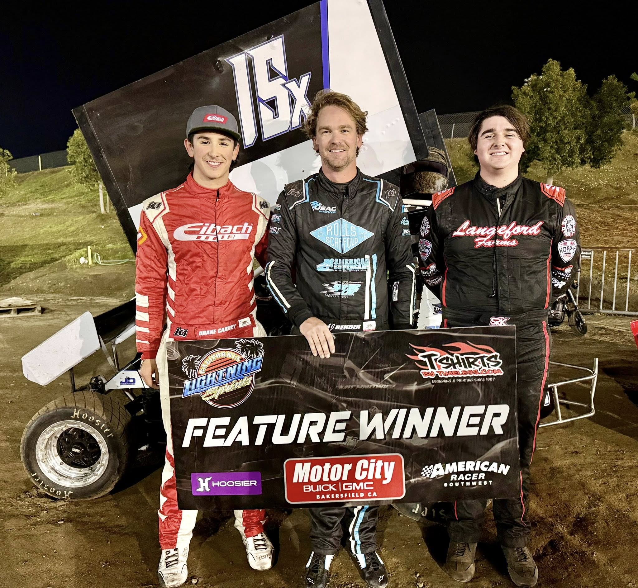 Lange Wins Championship and Bender Wins Main at Bakersfield California Lightning Sprint Finale